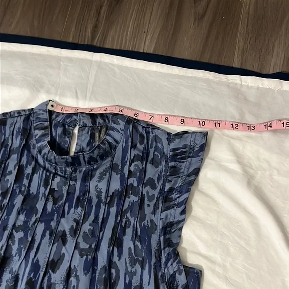 Anthropologie Navy Patterned Mini Dress - Picture 7 of 9